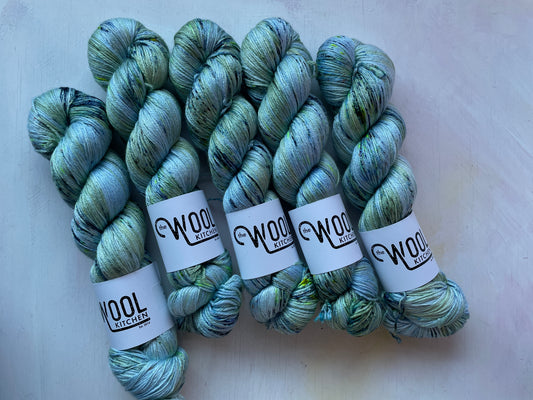 South Landing from the luxury 4ply Merino Silk Collection by the hand dyed yarn expert, The Wool Kitchen