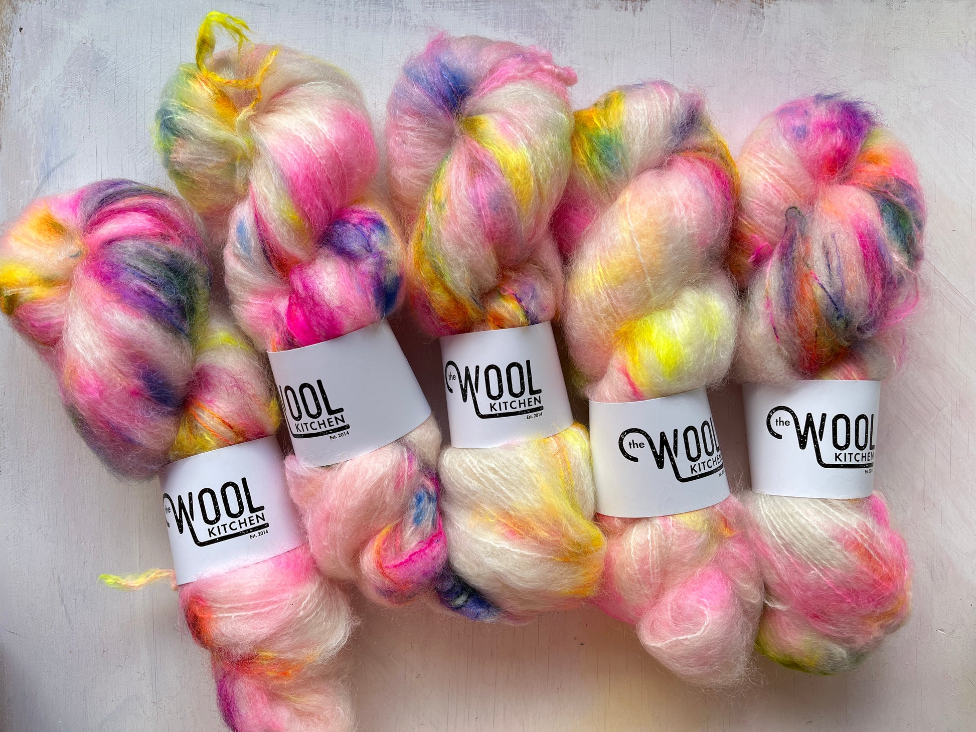 Neon Only Big Fluff from the DK mohair collection by the hand dyed yarn expert The Wool Kitchen