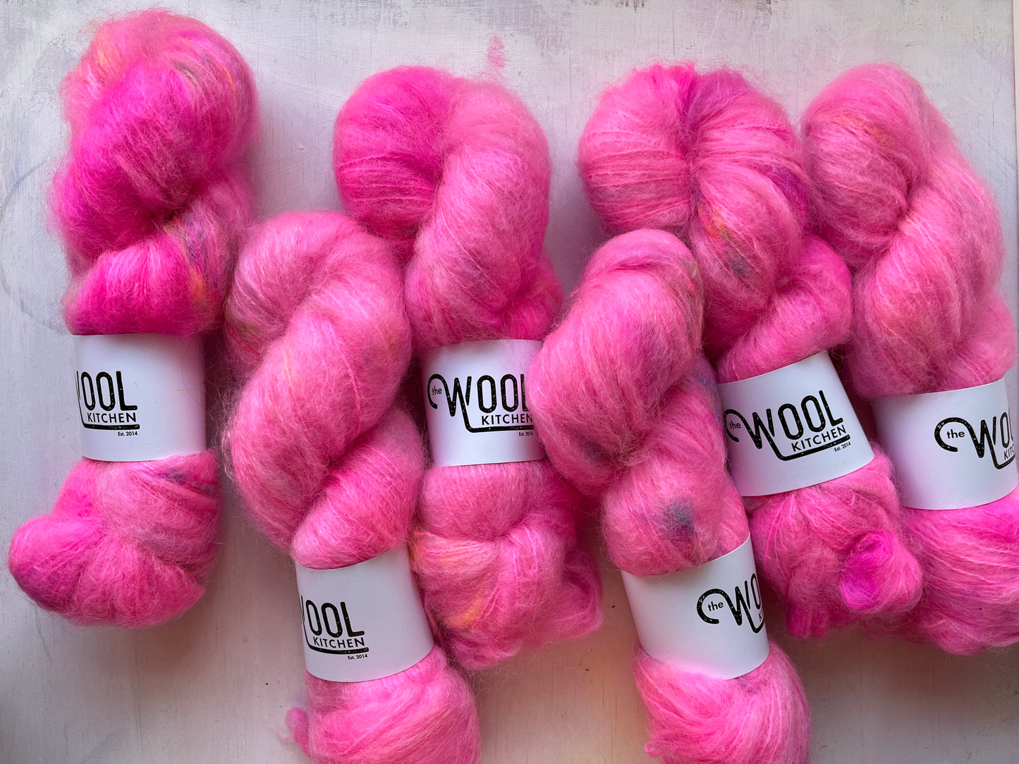 Love Hearts Big Fluff from the DK Mohair collection by the hand dyed yarn expert, The Wool Kitchen