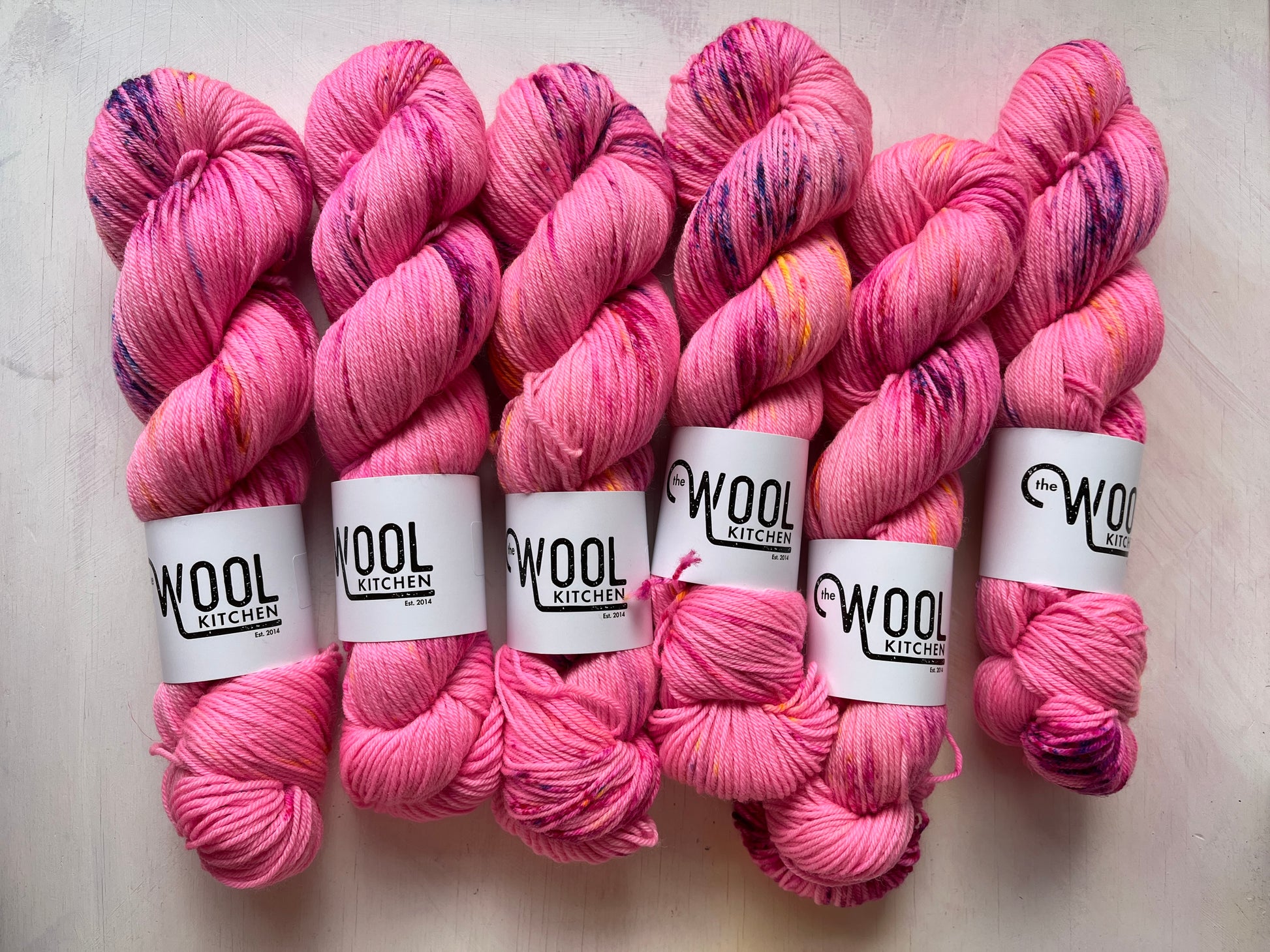 Popping Candy from the BFL DK Wool collection by the hand dyed yarn expert, The Wool Kitchen