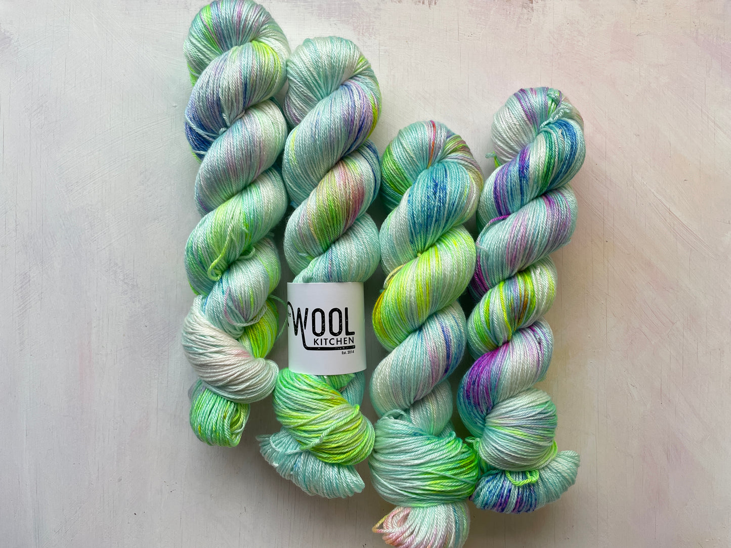 Bioluminescence from the Luxury 4ply Merino Silk Yarn Collection from the hand dyed yarn expert, The Wool Kitchen