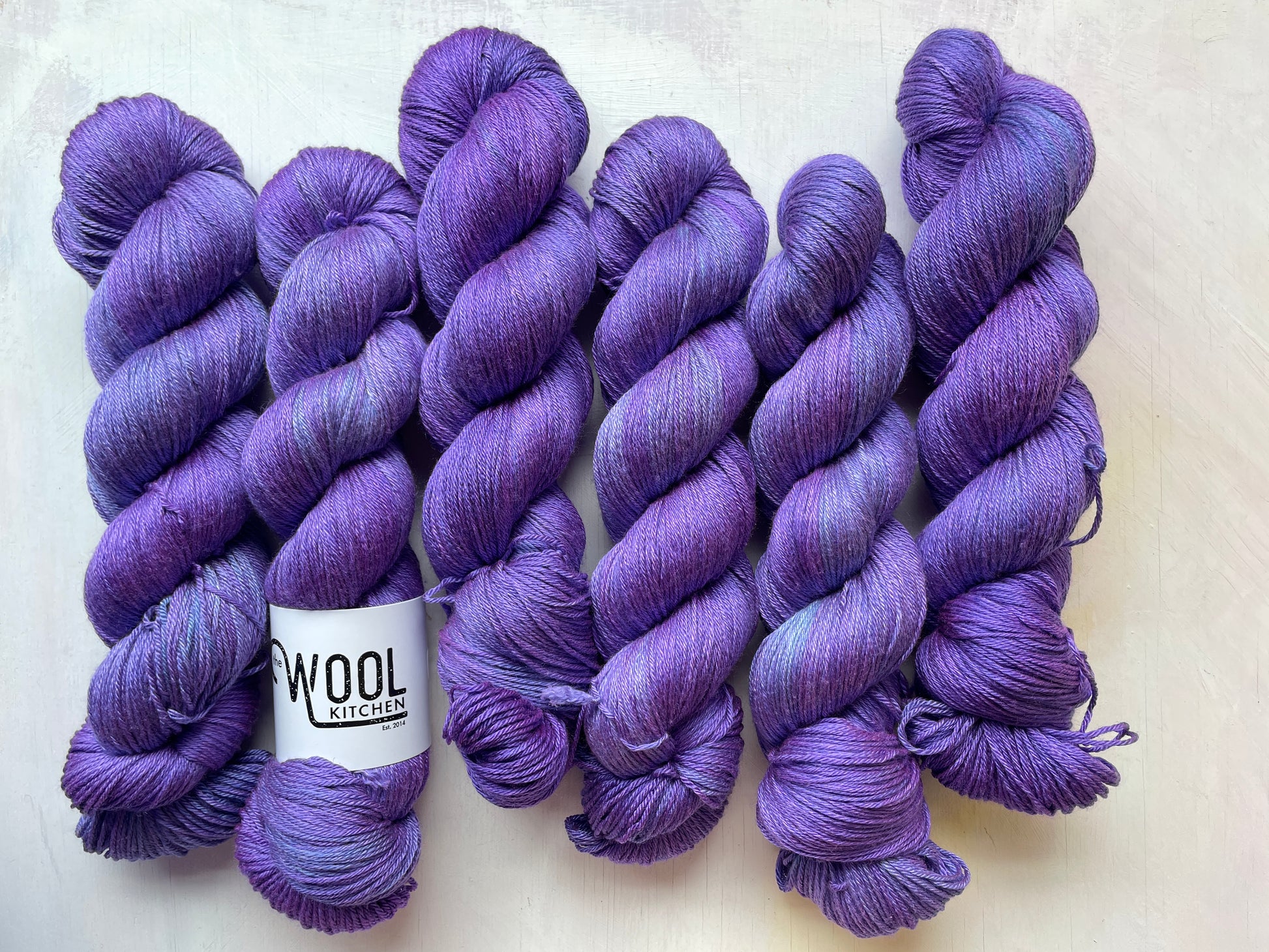Violet Crush from the Luxury 4ply Merino Silk Collection by the hand dyed yarn expert, The Wool Kitchen