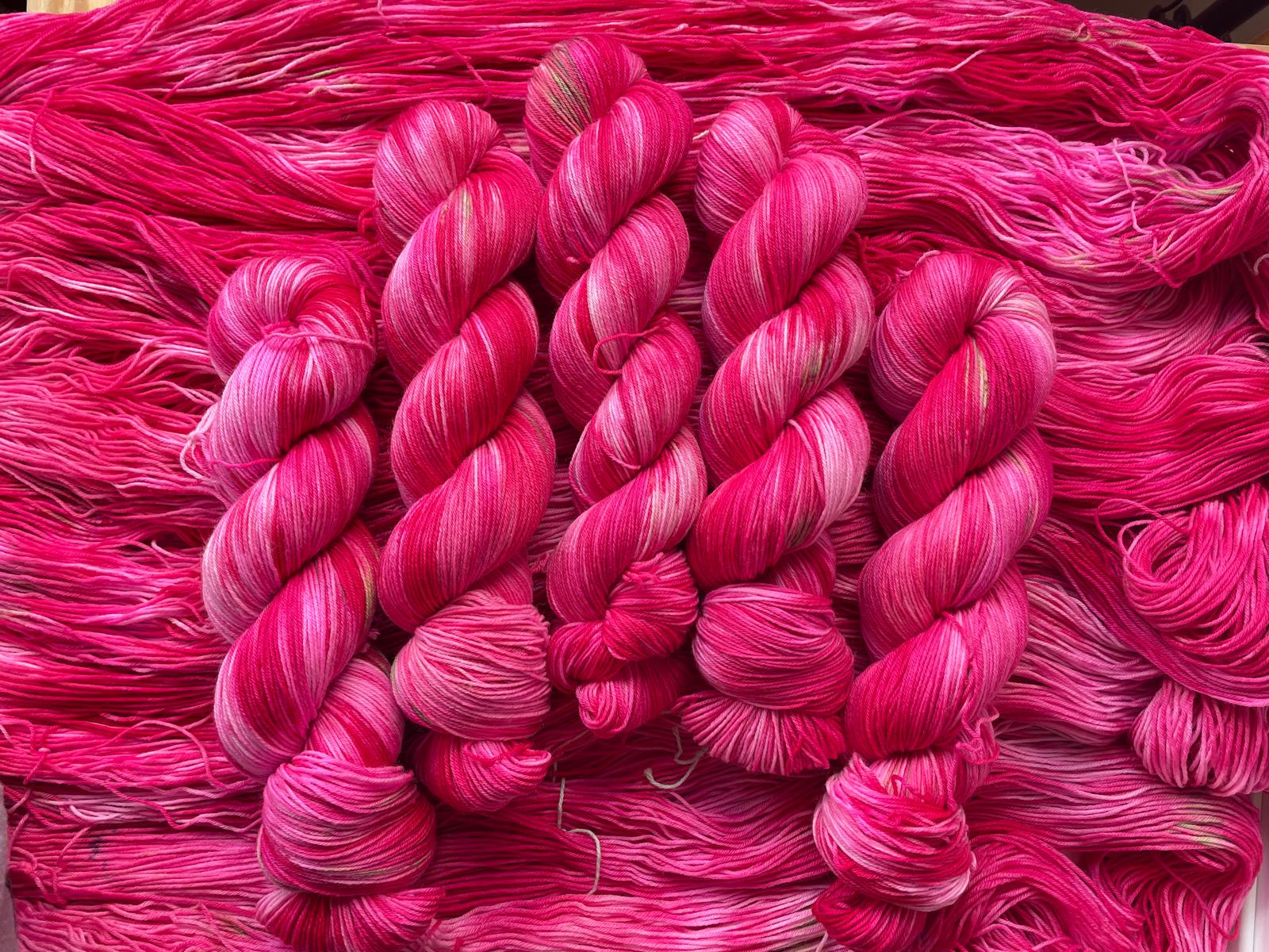 Floral Fade Image 3 Peony from the monthly yarn club by the hand dyed yarn expert, The Wool Kitchen