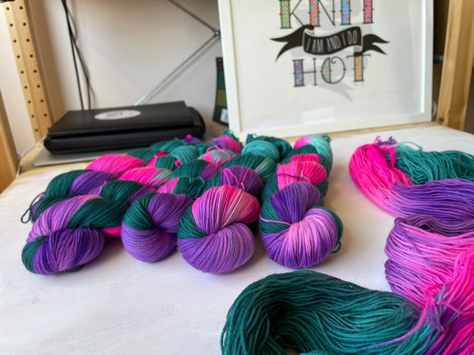 Yarn Set, Yarn Kit, Shawl Kit, untreated merino, blue yarn, purple yarn,  multicolored yarn, aplcrafts, knitting, crochet, hand dyed yarn 